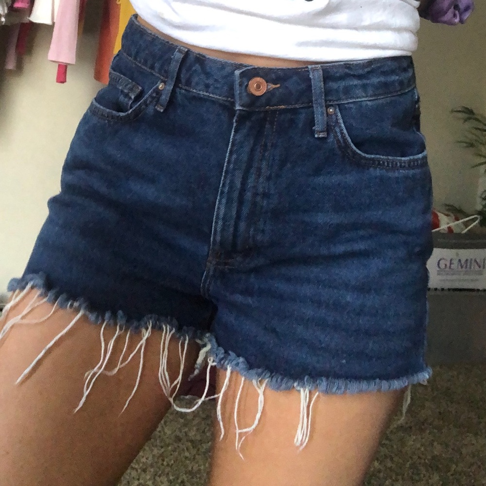 High waisted jean shorts